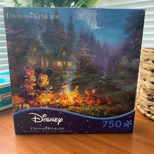Disney’s Thomas Kinkade Mickey & Minnie Campfire